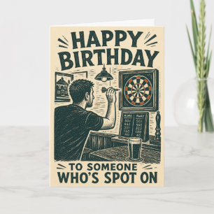 Darts Spot On Birthday Card