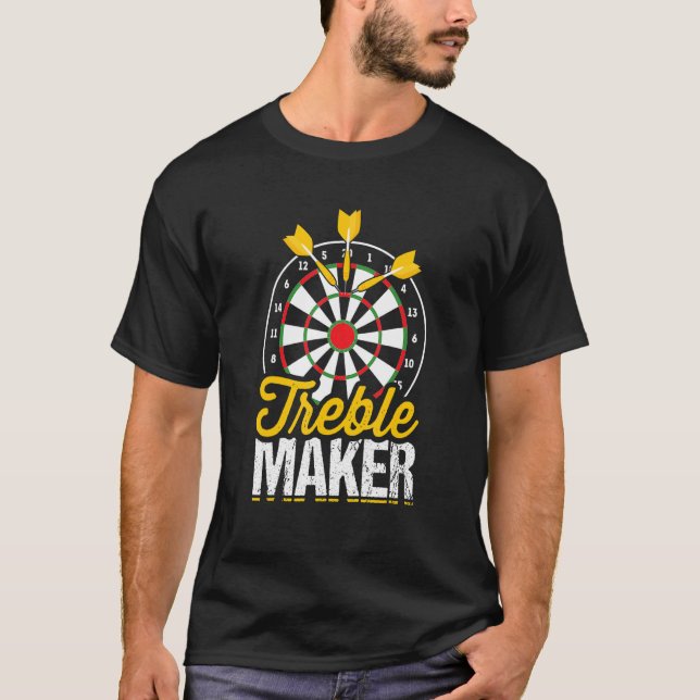 Darts Thrower Dart Throwing Game Playing Competiti T-Shirt (Front)