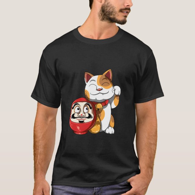 Daruma and Lucky Cat T-Shirt (Front)