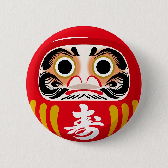 Daruma Doll 6 Cm Round Badge (Front)