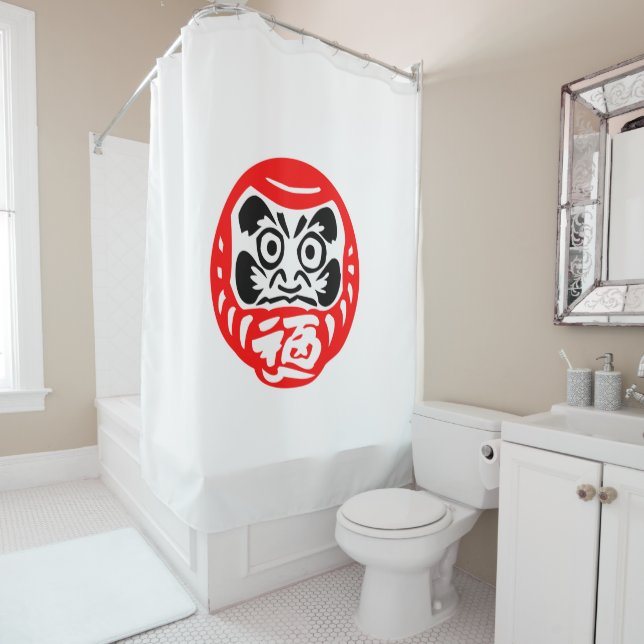 Daruma doll shower curtain (In Situ)
