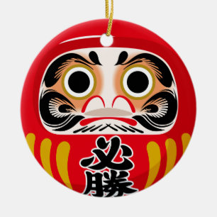Daruma doll (traditional Japanese good luck charm) Ceramic Tree Decoration