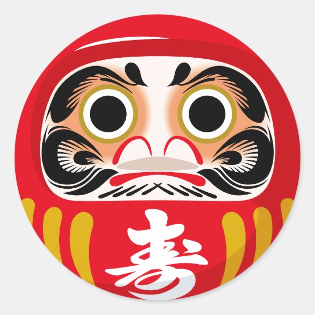 Daruma doll (traditional Japanese good luck charm) Classic Round Sticker (Front)