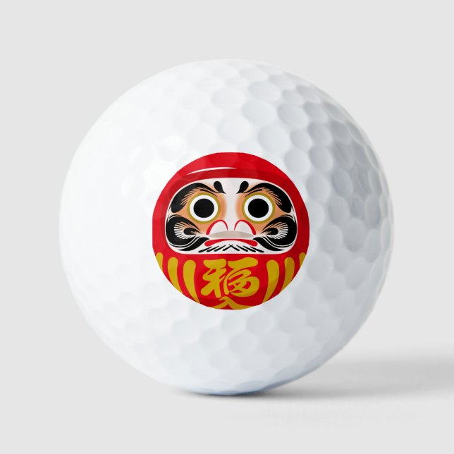 Daruma doll (traditional Japanese good luck charm) Golf Balls (Front)