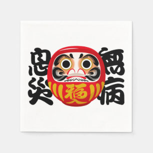 Daruma for Health, Wellness & Protection Napkin