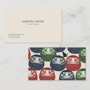 Daruma & Hidden Cat Business Cards