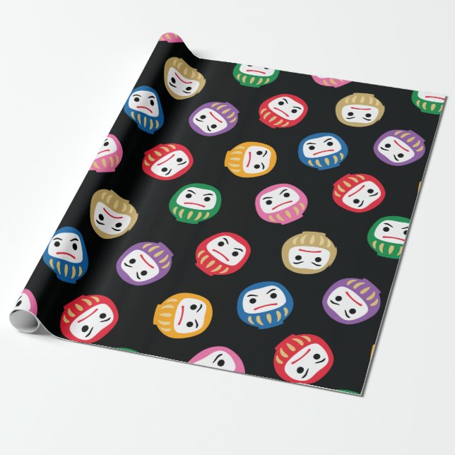 Daruma Wrapping Paper (Unrolled)