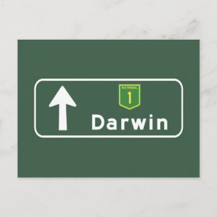 Darwin, Australia Road Sign Postcard