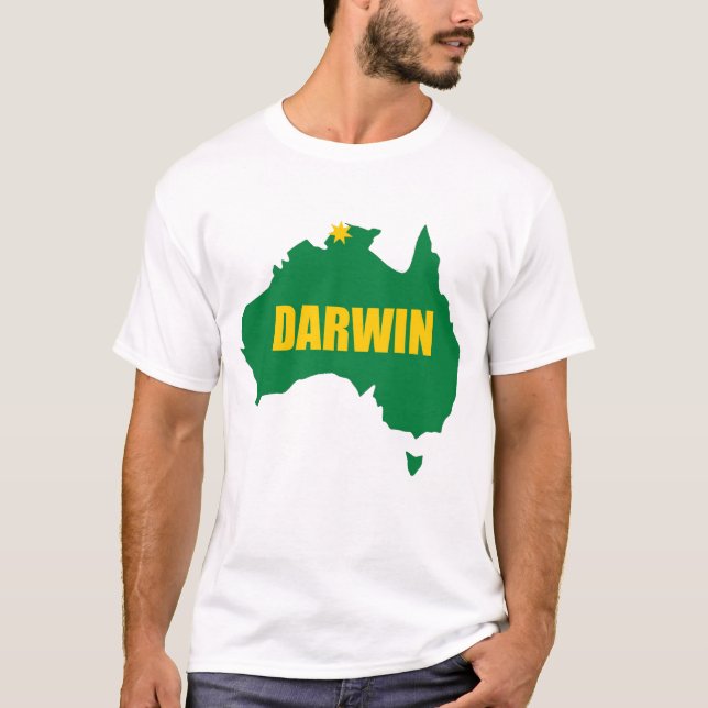 Darwin Green and Gold Map T-Shirt (Front)