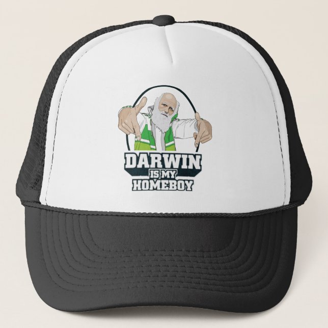 Darwin Is My Homeboy (Full Colour) Trucker Hat (Front)