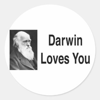 Darwin Loves You 2 Classic Round Sticker