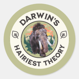 Darwin’s Hairiest Theory Woolly Mammoth  Classic Round Sticker