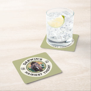 Darwin’s Hairiest Theory Woolly Mammoth Square Paper Coaster