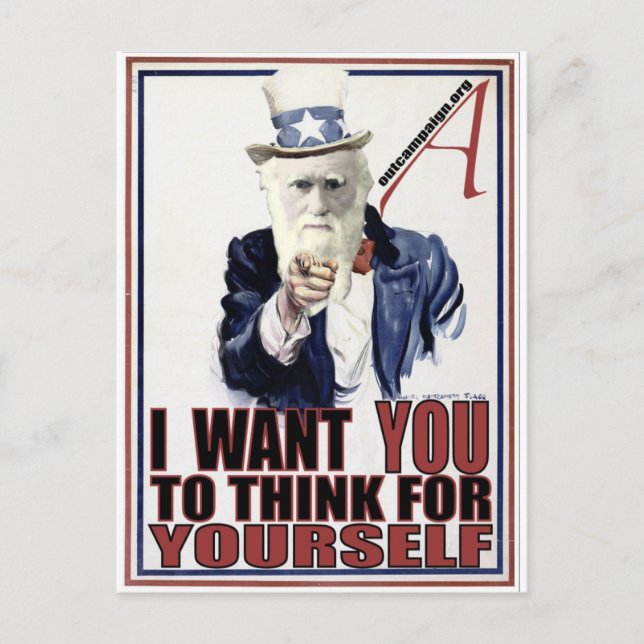 Darwin Wants You Postcard (Front)