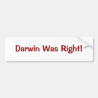 Darwin Was Right! Bumper Sticker