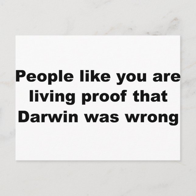 Darwinian Insult Slogan! Postcard (Front)