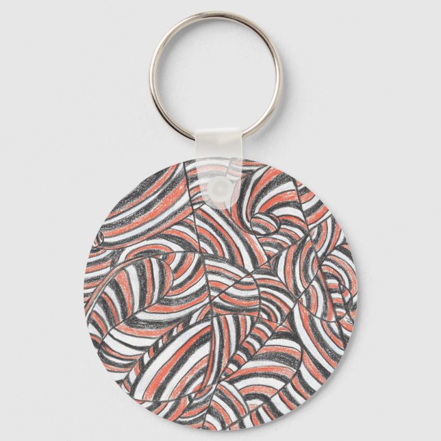Darya | Abstract Hand-Drawn Art  Key Ring (Front)