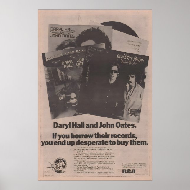 Daryl Hall & John Oates Poster - 1977 original NME (Front)