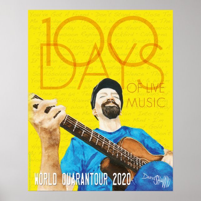 Daryl Shawn Quarantour 100 Days of Music Poster (Front)