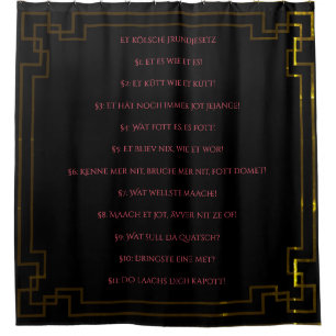 Das Kölsche Grundgesetz – Köln Cologne Jugendstil Shower Curtain