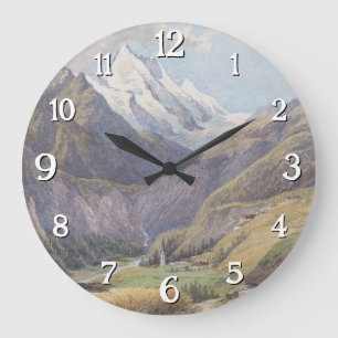 Das Mölltal mit dem Großglockner – Carl Lafite Large Clock