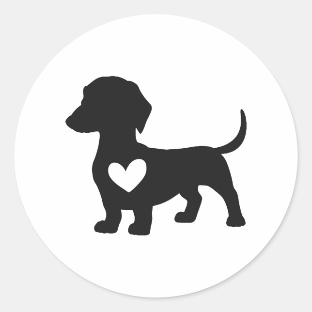 Daschund       classic round sticker (Front)