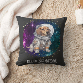Daschund Dog Astronaut Space Exploration Astronomy Cushion