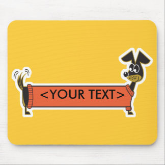 Daschund Dog Customisable, <YOUR TEXT> Mouse Pad