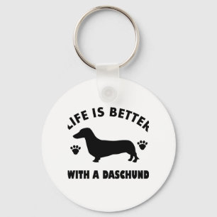 daschund dog design key ring