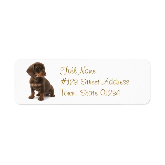 Daschund Dog Return Address Label (Front)