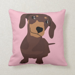 Daschund Sausage Dog Puppy Cute Pillow Cushion