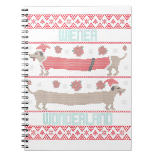 Daschund Sausage Dog Ugly Christmas Sweater Dog Mo Notebook
