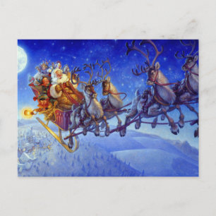 Dash Away Dash Away All Christmas Holiday Postcard