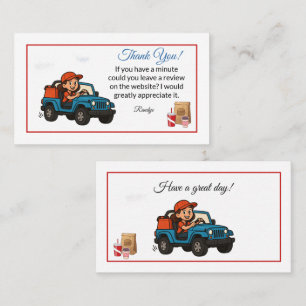Dash Delivery Woman Brown Hair BlueJeep Business Card
