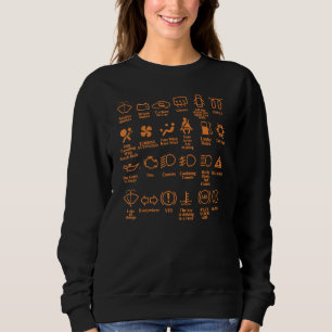 Dash Icons Car Warning Lights Car Garage Mechanic  Sweatshirt