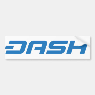 Dash White on Blue Bumper Sticker