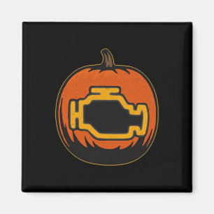 Dashboard Car Check Engine Funny Pumpkin Halloween Magnet