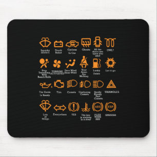 Dashboard Icons Coffee Mug Car Guy Car Lover Mecha Mouse Pad