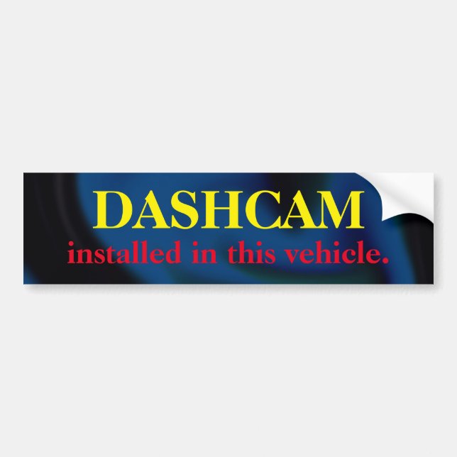 Dashcam Bumper Sticker (Front)