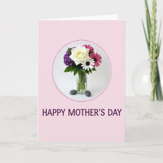 Dashed Border Floral Card