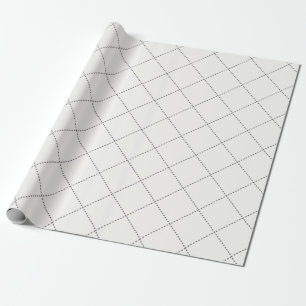 Dashed Diamond Grid Geometric Soft White Wrapping Paper