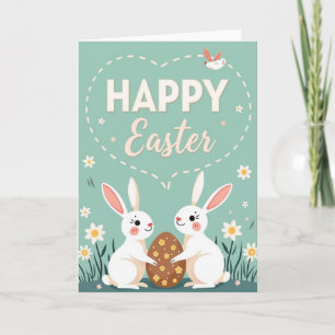 Dashed Heart Easter Card