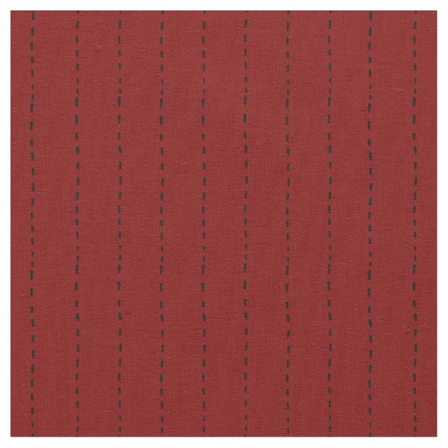 Dashed Lines on Dark Red Fabric (Close Up)