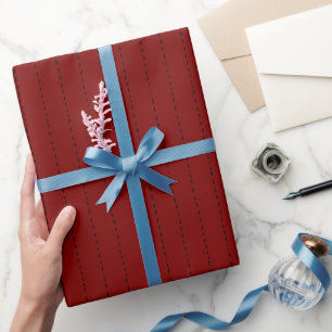 Dashed Lines on Dark Red Wrapping Paper
