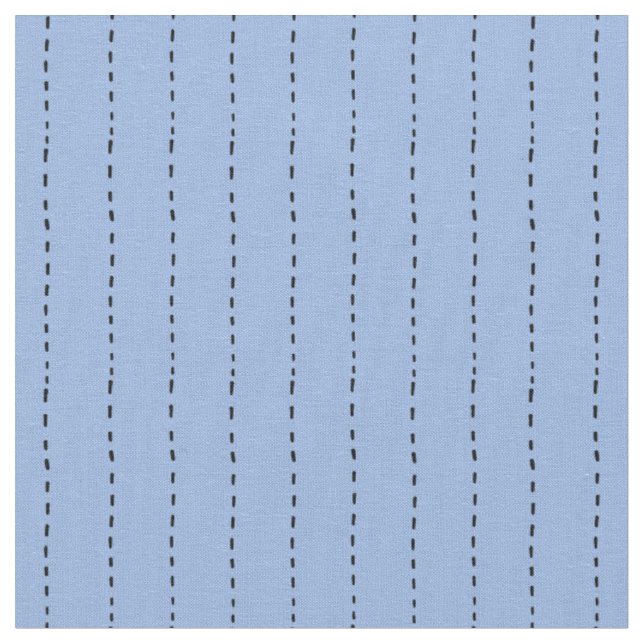 Dashed Lines on Light Blue Fabric (Close Up)