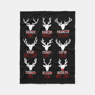 Dasher Dancer Prancer &amp; Bourbon Christmas Holi Fleece Blanket