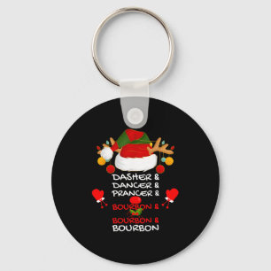 Dasher Dancer Prancer & Bourbon Christmas Holi Key Ring