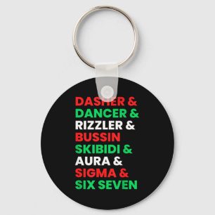 Dasher Dancer Prancer &amp; Rizzler 67 Funny Kids  Key Ring