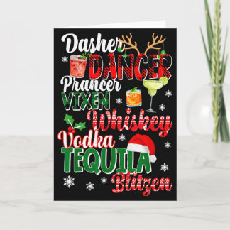 Dasher Dancer Prancer Vixen Moscato Vodka Tequila  Card