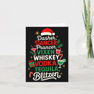 Dasher Dancer Prancer Vixen Moscato Vodka Tequila Card